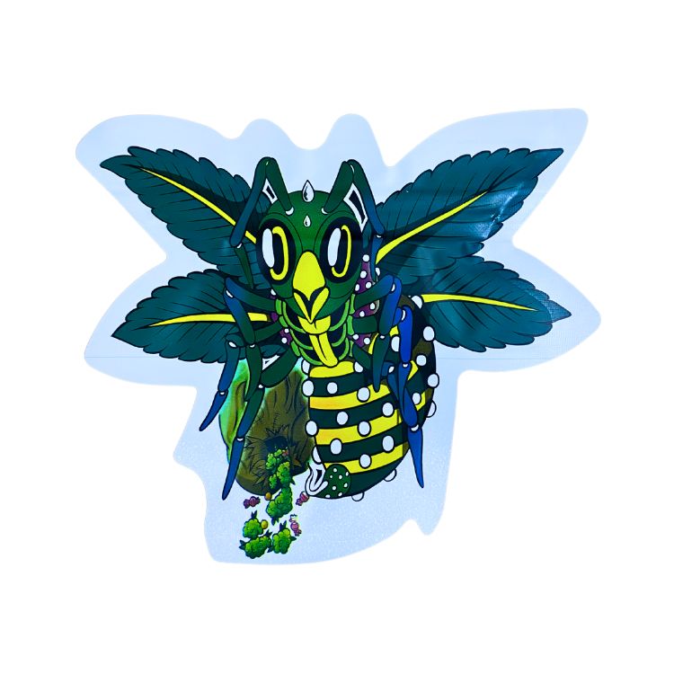 Green Bee Mylar Bags - Set of 50