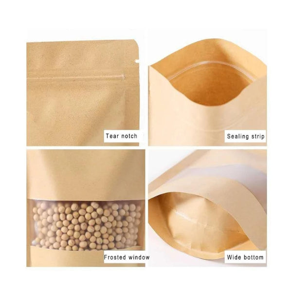 Kraft Paper Pouches with Window - Pick-a-Pouch