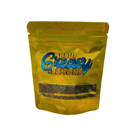 Blue Greasy Lemons Mylar Bags - Set of 50