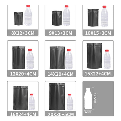 Black Stand Up Mylar Bags – Sets of 50 – Various sizes available