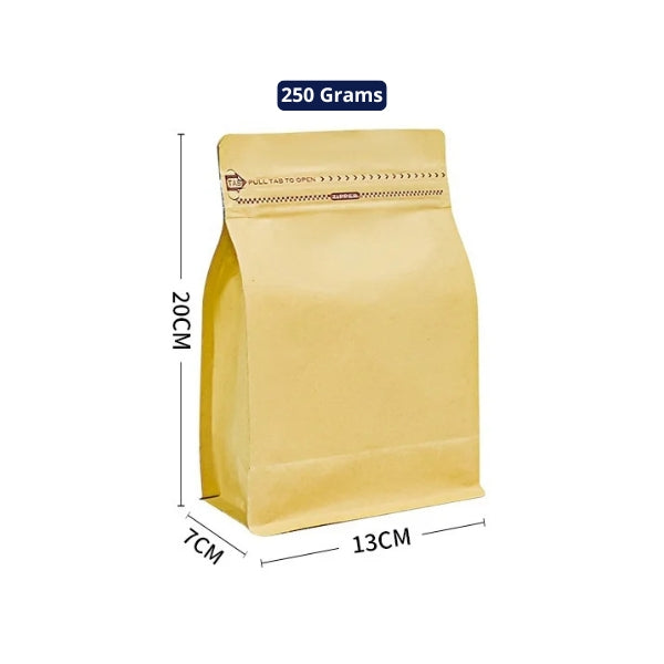 Kraft Coffee Bags with valve - Sets of 50