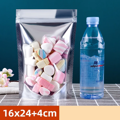 Aluminium Foil Ziplock Stand Up Pouches – Sets of 50 – Various Sizes Available