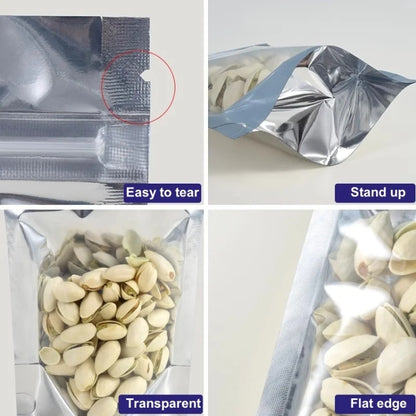 Aluminium Foil Ziplock Stand Up Pouches – Sets of 50 – Various Sizes Available