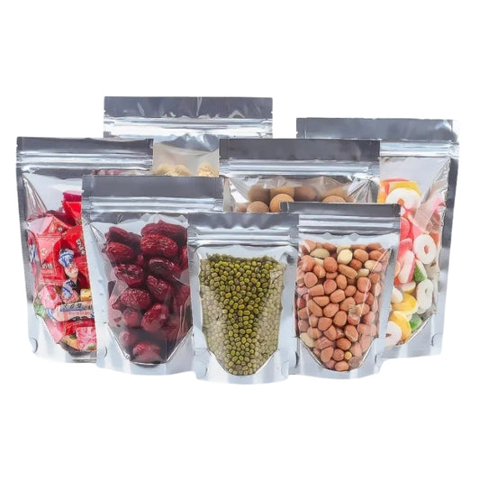 Aluminium Foil Ziplock Stand Up Pouches – Sets of 50 – Various Sizes Available