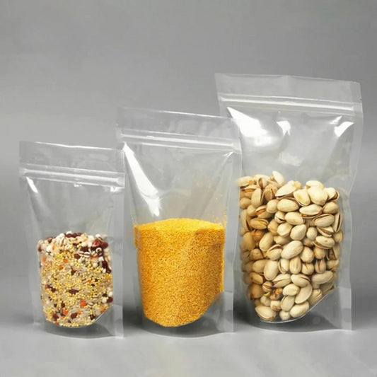 Clear Plastic Stand Up Pouches – Sets of 50