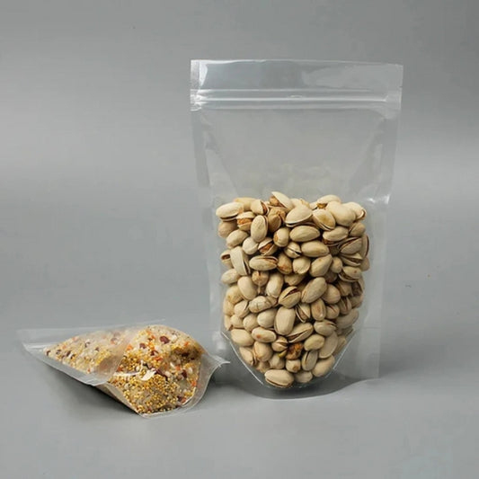 Clear Plastic Stand Up Pouches – Sets of 50