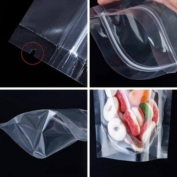 Clear Plastic Stand Up Pouches – Sets of 50