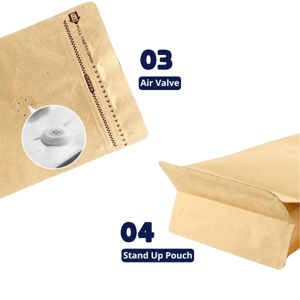 Stand-up pouch with air valve on a white background